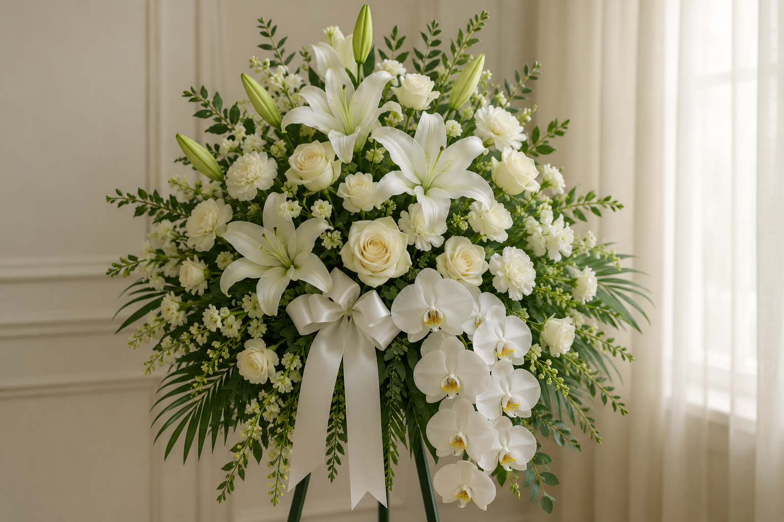 Funeral spray arrangement